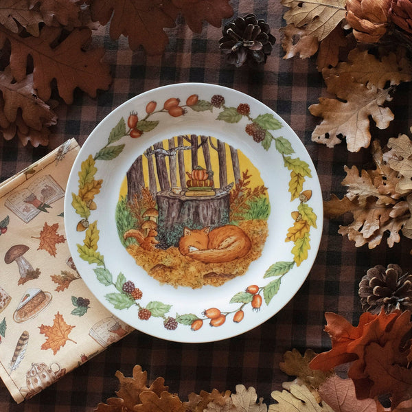 Assiette en porcelaine « Tea time d'automne en forêt »