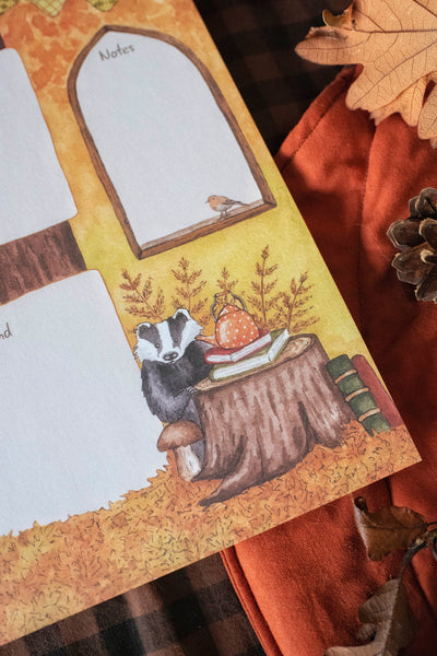 BLOC-NOTES SEMAINIER Un automne en forêt, A4 - papeterie