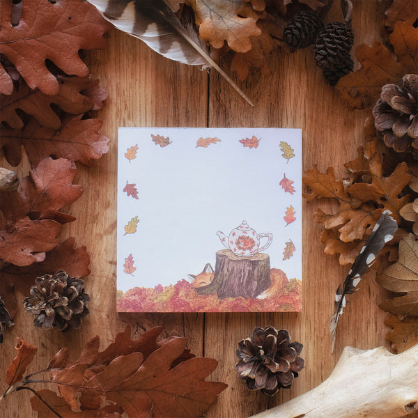 BLOC-NOTES Tea Time du Renard, 10x10cm - papeterie