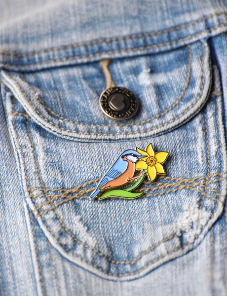 Pin's Sittelle, accessoire