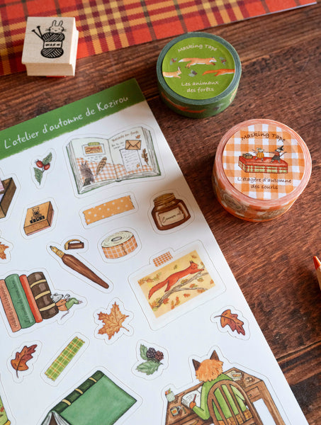 Planche de stickers "L'atelier d'automne de Kazirou", Format A5