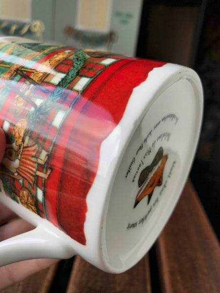 Tasse en porcelaine avec légers défauts sur la porcelaine « Le Teatime de Noël des Souris »