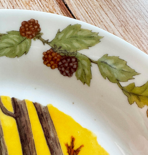 Assiette en porcelaine avec défauts « Tea time d'automne en forêt »