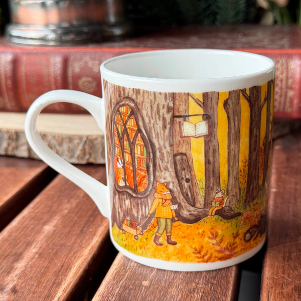 Tasse en porcelaine, avec défauts (taches sur la porcelaine), « Tea time d'automne en forêt »