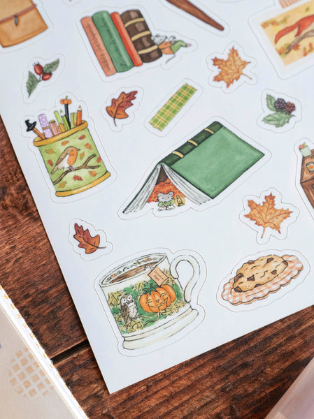Planche de stickers "L'atelier d'automne de Kazirou", Format A5