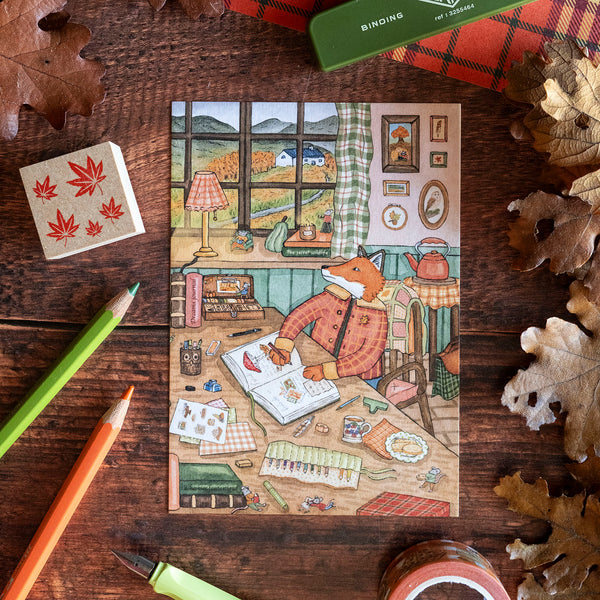 CARTE "L'atelier d'automne de Kazirou" A6, - carterie - papeterie