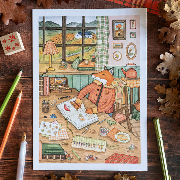 Affiche "L'atelier d'automne de Kazirou" A4 - Affiche - décoration