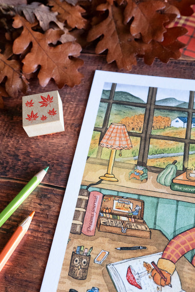 Affiche "L'atelier d'automne de Kazirou" A4 - Affiche - décoration