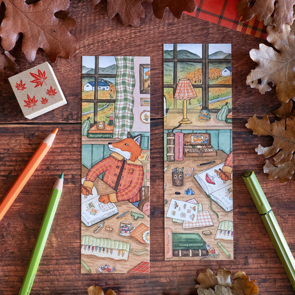 Marque-page "L'atelier d'automne de Kazirou"- carterie - papeterie