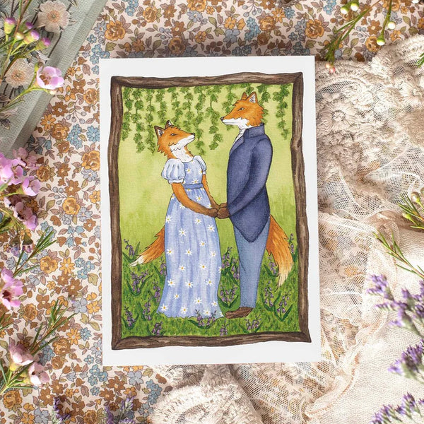 CARTE Miss and Mr Fox, A6 - carterie - papeterie