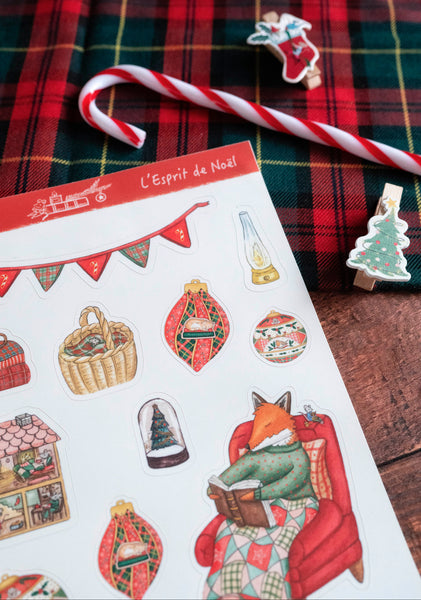 Planche de stickers "L'Esprit de Noël", Format A5 - papeterie