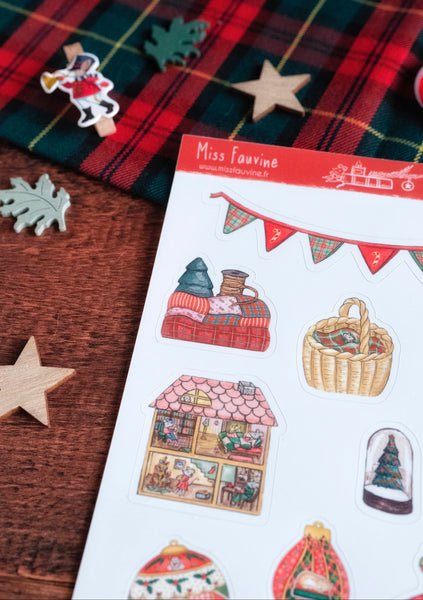 Planche de stickers "L'Esprit de Noël", Format A5 - papeterie