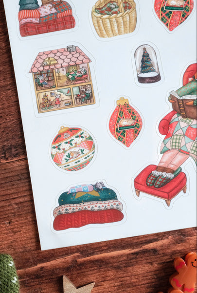 Planche de stickers "L'Esprit de Noël", Format A5 - papeterie