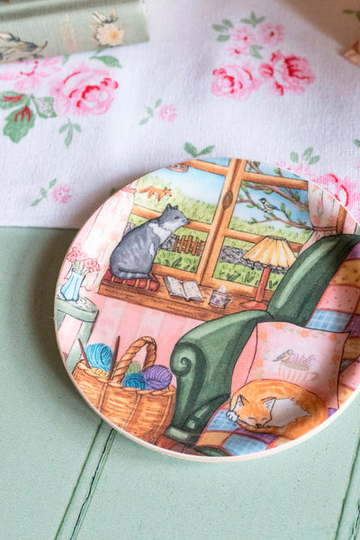 Sous-tasse "Cottage printanier"