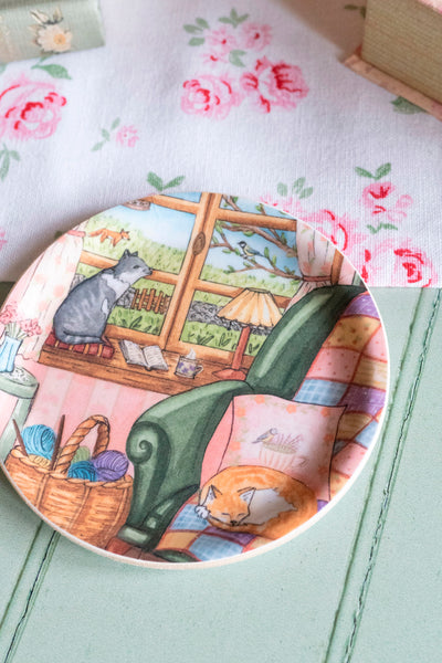 Sous-tasse "Cottage printanier"