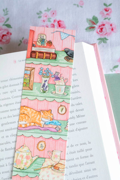 Marque-page "L'étagère de printemps des souris" - papeterie