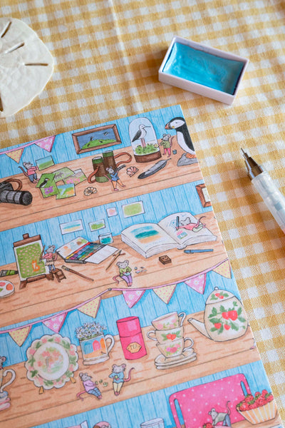 CARNET A5 "L'étagère d'été des souris" - papeterie