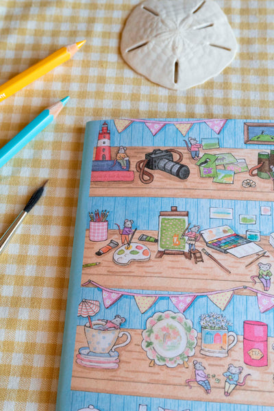 CARNET A5 "L'étagère d'été des souris" - papeterie