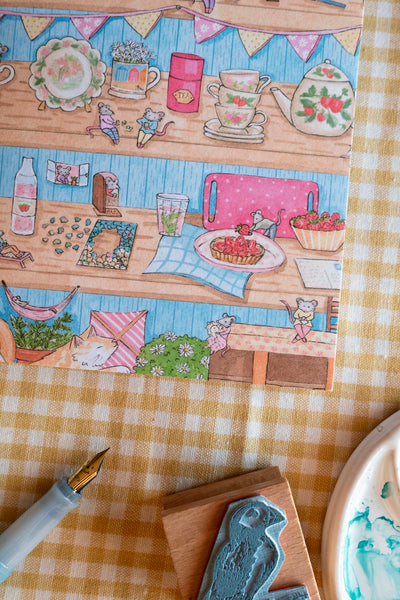 CARNET A5 "L'étagère d'été des souris" - papeterie