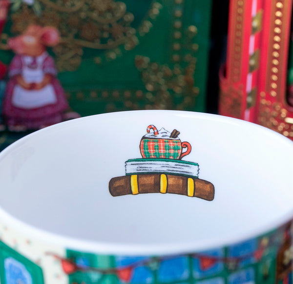 Deux Tasses en porcelaine « Noël au cottage des souris »