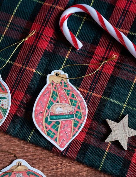 Lots d'étiquettes cadeaux "Boules de noël" - papeterie