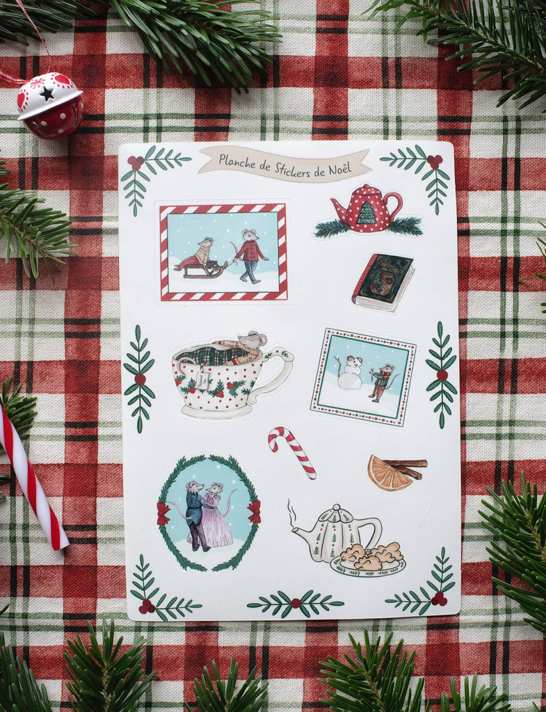 Planche de stickers de Noël, Format A5 - papeterie – Miss Fauvine