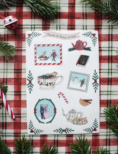 Planche de stickers de Noël, Format A5 - papeterie