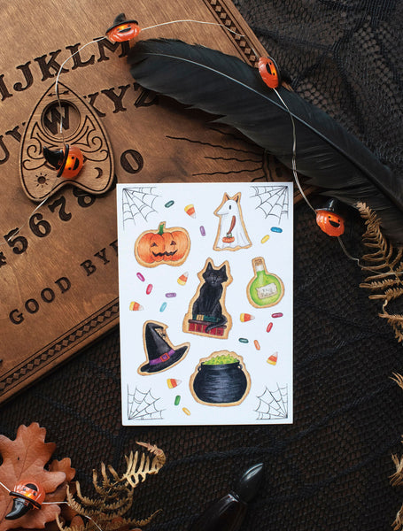 PACK Happy Halloween, cartes, stickers, marque-pages - papeterie
